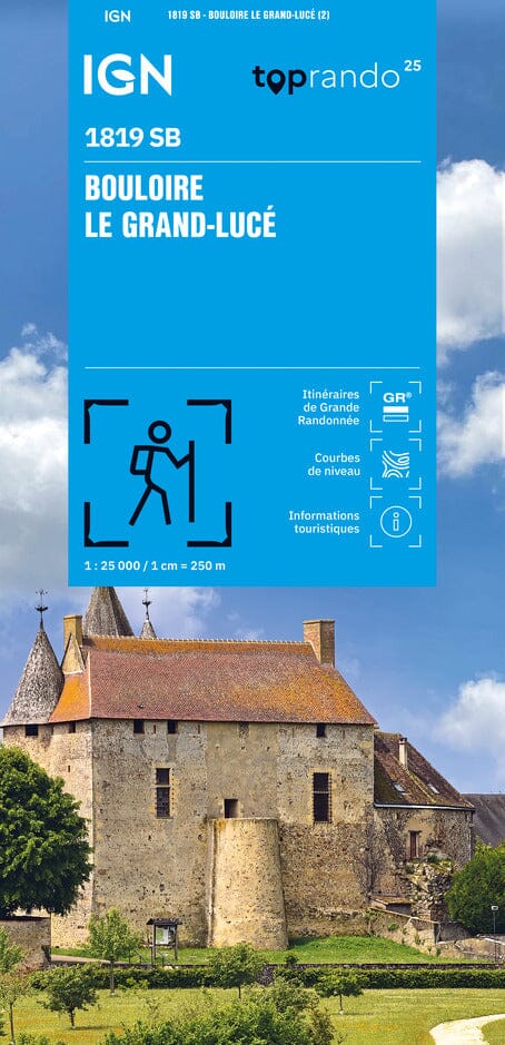 Carte de randonnée n° 1819 - Bouloire, Le Grand-Lucé | IGN - Série Bleue carte de randonnée IGN