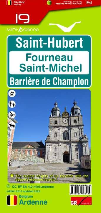 Carte de randonnée n° 19 - Saint-Hubert, Fourneau St-Michel, Barrière de Champlon | Mini Planet carte de randonnée Mini Planet