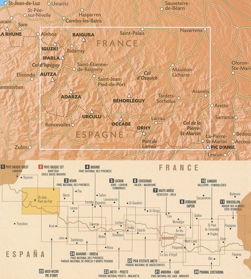 Carte de randonnée n° 2 - Pays Basque Est (Pyrénées) | Rando Editions carte de randonnée Rando Editions