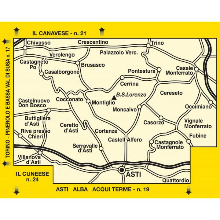 Carte de randonnée n° 20 - Le Monferrato de Asti à Casale Monferrato | Istituto Geografico Centrale -1/50 000 carte de randonnée Istituto Geografico Centrale 