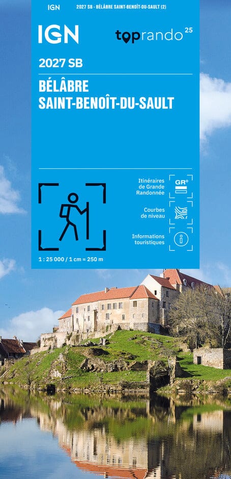 Carte de randonnée n° 2027 - Bélâbre, Saint-Benoît-du-Sault | IGN - Série Bleue carte de randonnée IGN