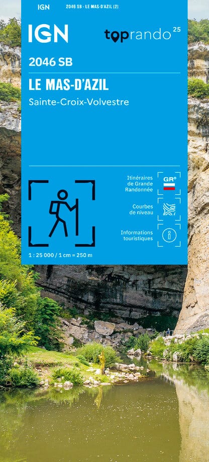Carte de randonnée n° 2046 - Le Mas-d'Azil, Sainte-Croix-Volvestre | IGN - Série Bleue carte de randonnée IGN 