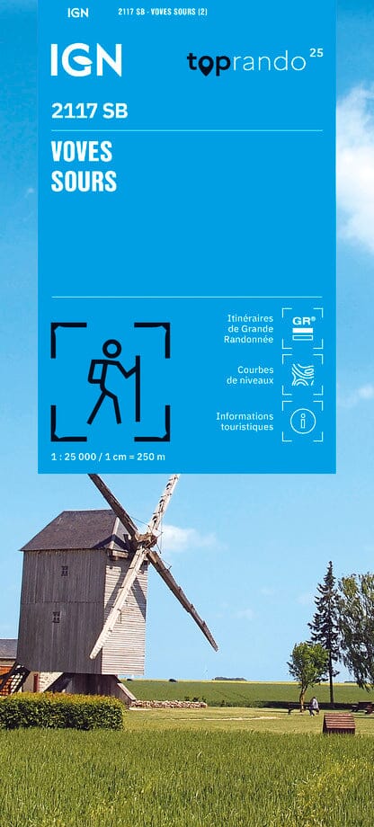 Carte de randonnée n° 2117 - Voves, Sours | IGN - Série Bleue carte de randonnée IGN
