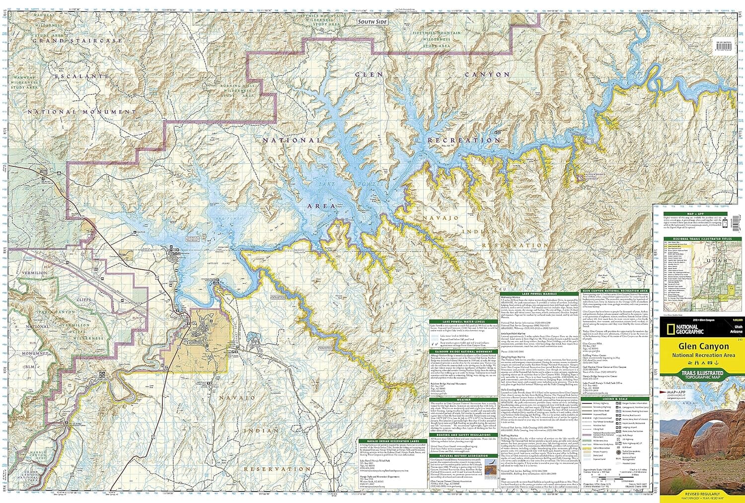 Carte de randonnée n° 213 - Parc de Glen Canyon (Utah, Arizona) | National Geographic carte de randonnée National Geographic