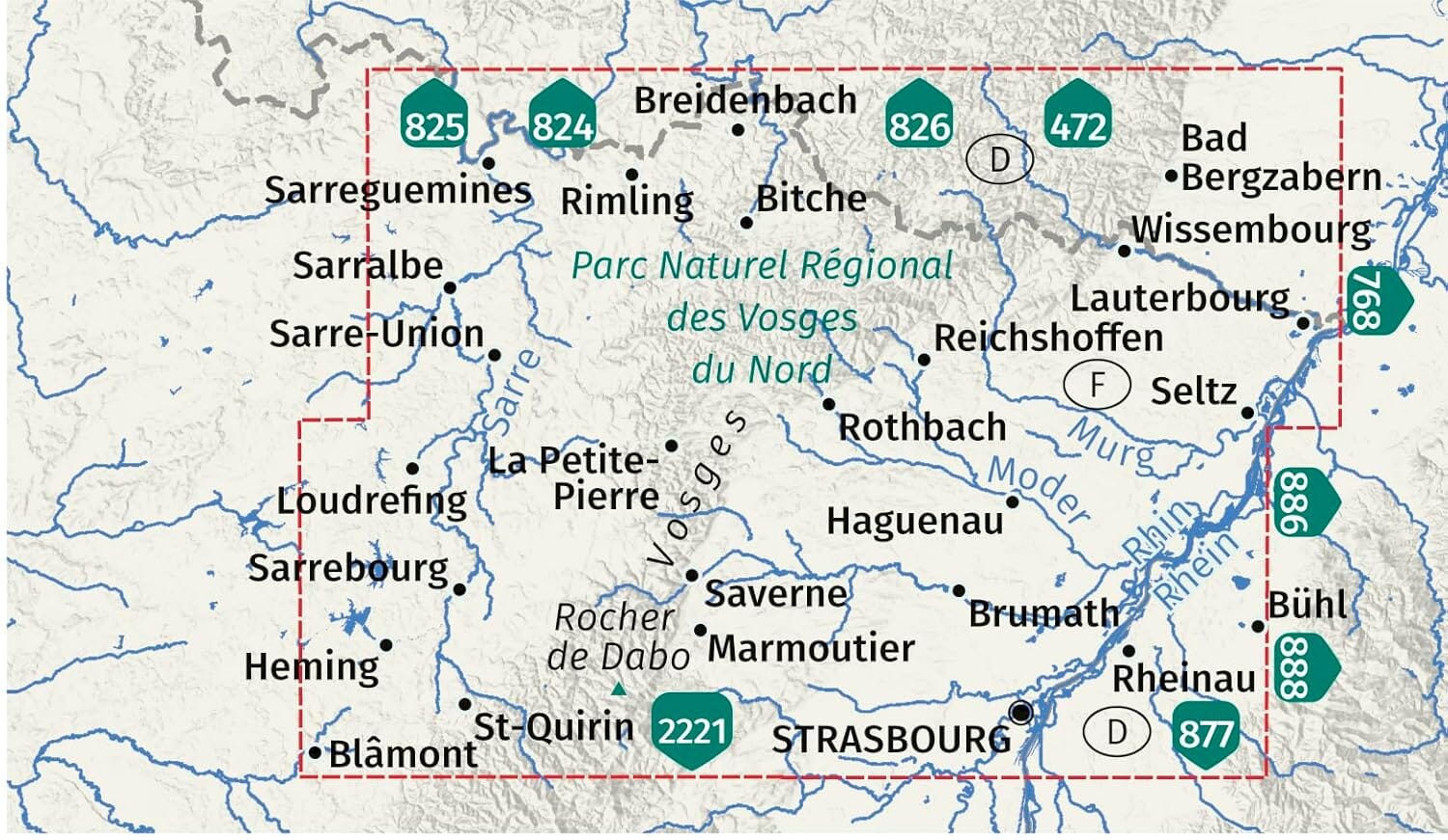 Carte de randonnée n° 2220 - Alsace, Vosges du Nord | Kompass carte de randonnée Kompass 