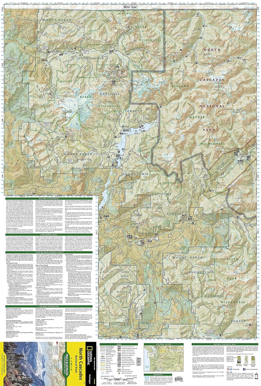 Carte de randonnée n° 223 - North Cascades National Park (Washington) | National Geographic carte de randonnée National Geographic 