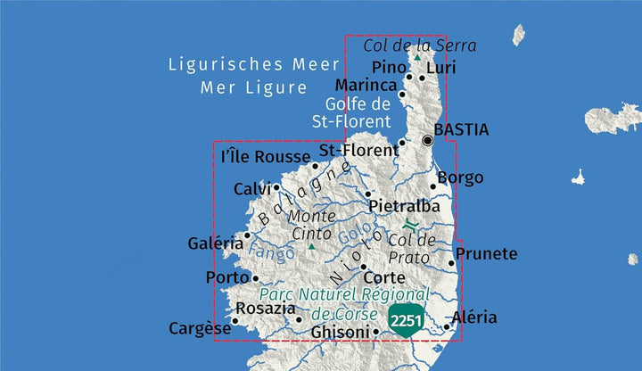 Carte de randonnée n° 2250 - Corse du Nord (lot de 3 cartes) | Kompass carte de randonnée Kompass 