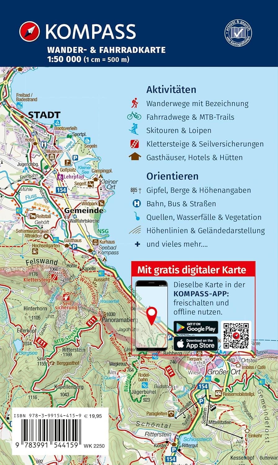 Carte de randonnée n° 2250 - Corse du Nord (lot de 3 cartes) | Kompass carte de randonnée Kompass 