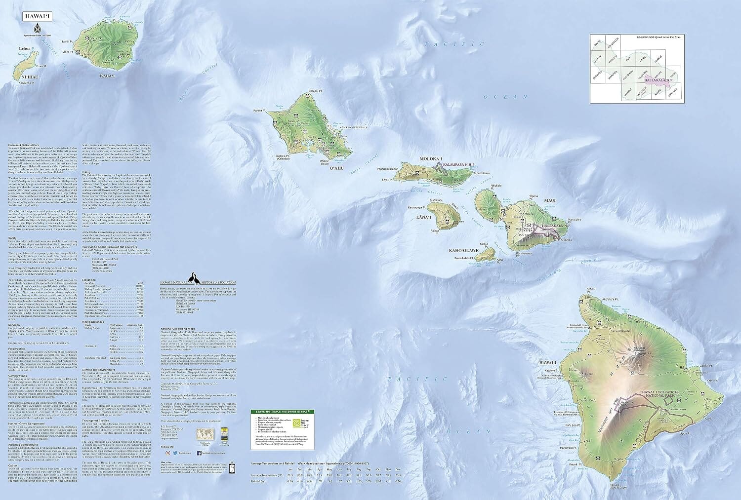 Carte de randonnée n° 227 - Parc national de Haleakala (Hawaii) | National Geographic carte de randonnée National Geographic 