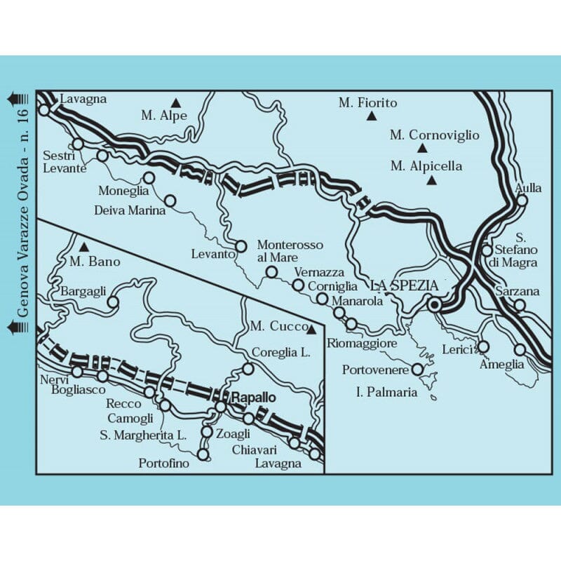 Carte de randonnée n° 23 - Cinque Terre et Golfo del Tigullio | Istituto Geografico Centrale -1/50 000 carte de randonnée Istituto Geografico Centrale 
