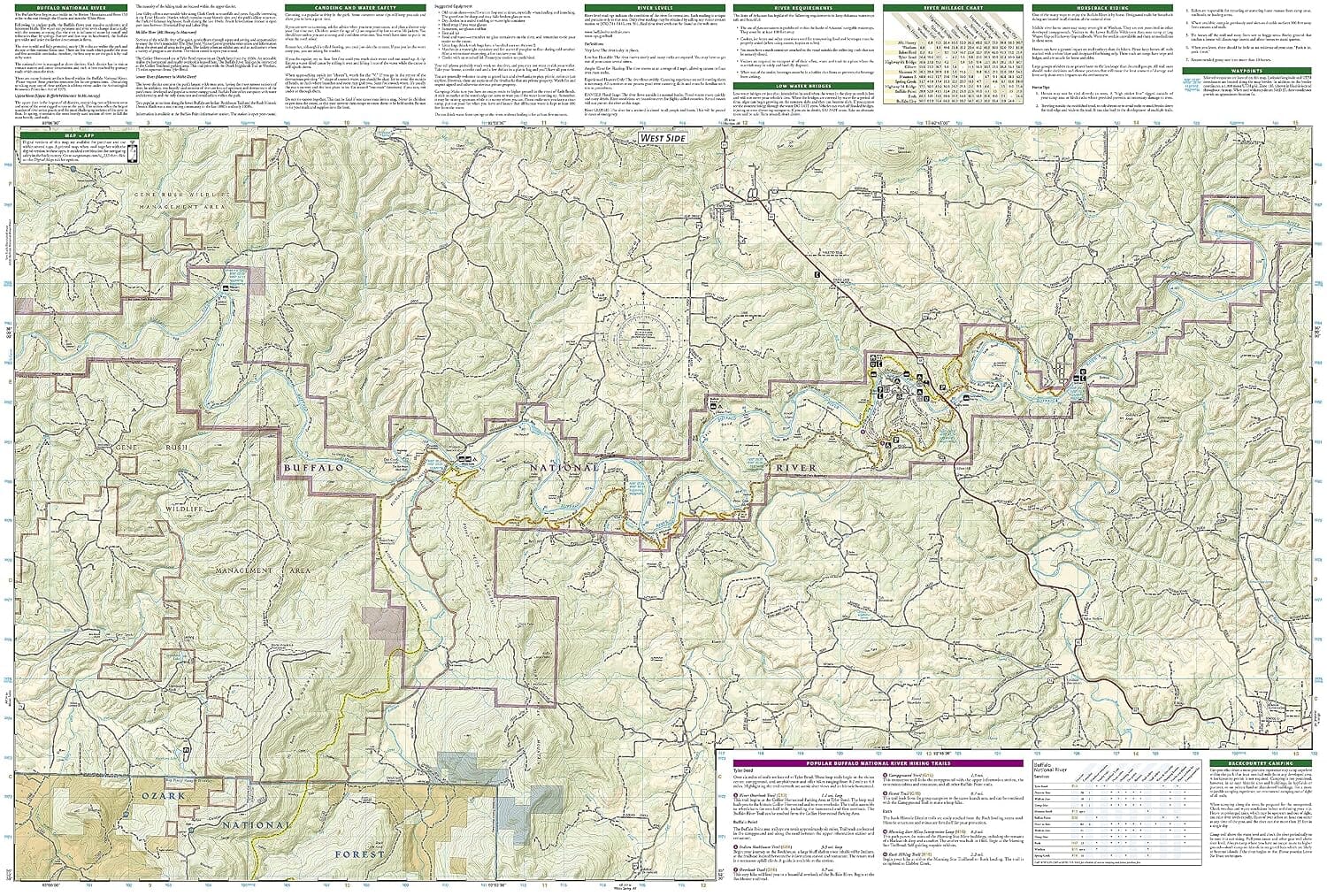 Carte de randonnée n° 233 - Buffalo National River, East, Arkansas | National Geographic carte de randonnée National Geographic 