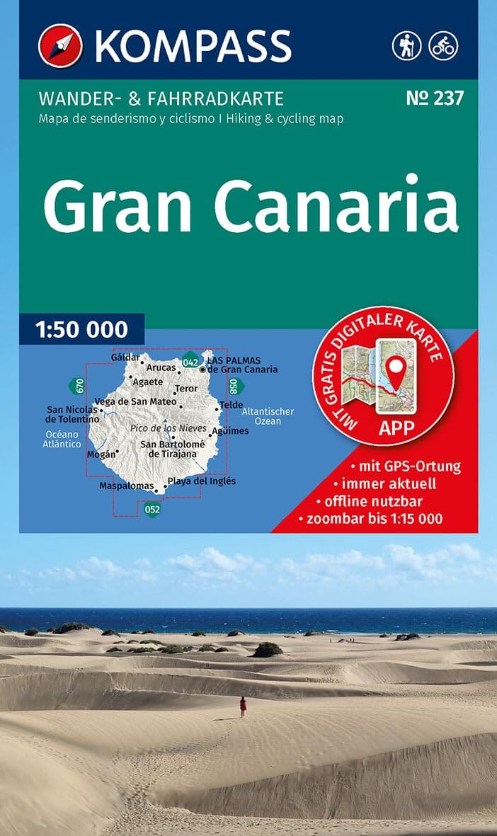 Carte de randonnée n° 237 - Grande Canarie | Kompass - 1:50 000 carte de randonnée Kompass 
