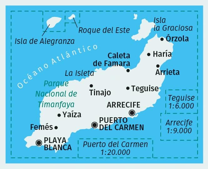 Carte de randonnée n° 241 - Lanzarote | Kompass carte de randonnée Kompass
