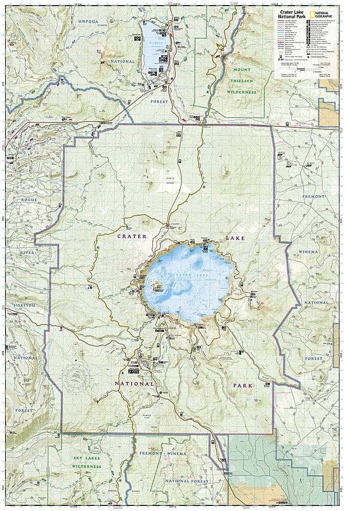 Carte de randonnée n° 244 - Parc national de Crater Lake (Oregon) | National Geographic carte de randonnée National Geographic 