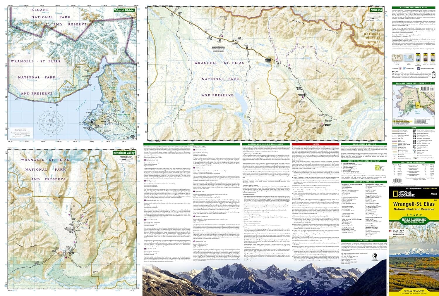 Carte de randonnée n° 249 - Wrangell, parc national de St. Elias (Alaska) | National Geographic carte de randonnée National Geographic