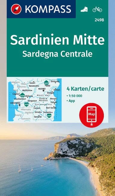 Carte de randonnée n° 2498 - Sardaigne centrale | Kompass carte de randonnée Kompass