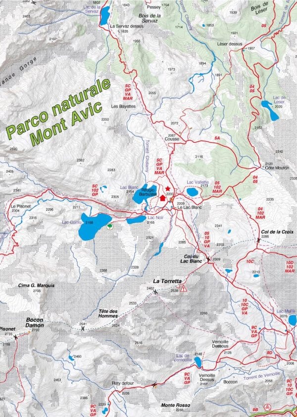 Carte de randonnée n° 37 - Valle di Champorcher, Parco Mont Avic, Valle Centrale | Fraternali - 1/25 000 carte de randonnée Fraternali