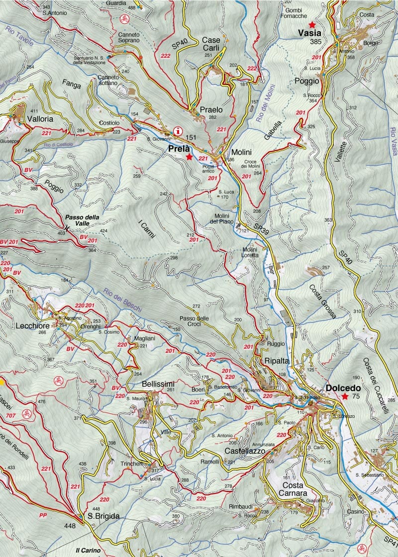 Carte de randonnée n° 39 - Valle Argentina, Val Prino, Valle Impero, Val Lerrone | Fraternali - 1/25 000 carte de randonnée Fraternali