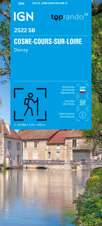 Carte de randonnée n° 2522 - Cosne-Cours-sur-Loire, Donzy | IGN - Série Bleue carte de randonnée IGN 
