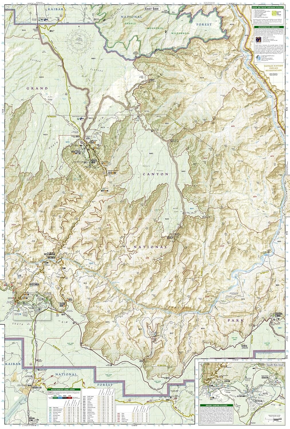 Carte de randonnée n° 261 - Bright Angel Canyonorth & South Rims (PN Grand Canyon, Arizona) | National Geographic carte de randonnée National Geographic
