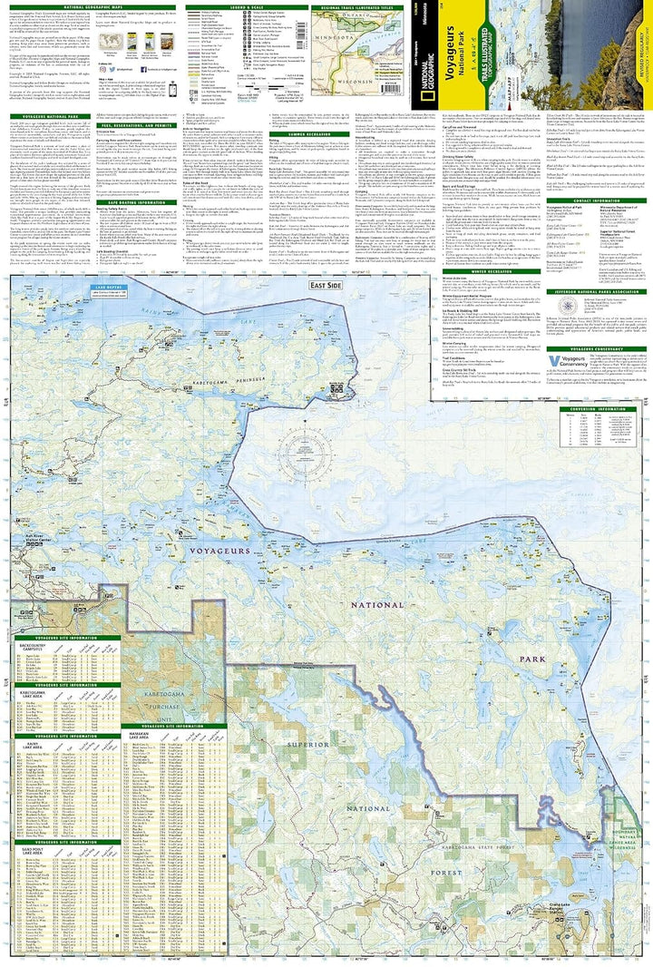 Carte de randonnée n° 264 - Parc national des Voyageurs (Minnesota) | National Geographic carte de randonnée National Geographic 