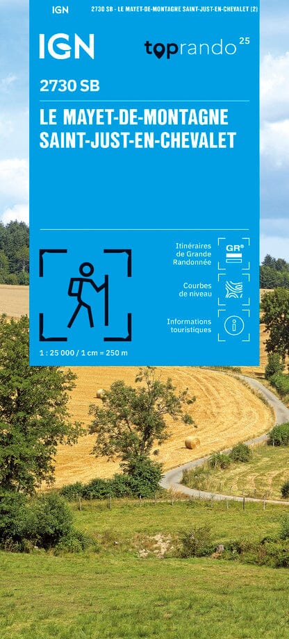 Carte de randonnée n° 2730 - Le Mayet-de-Montagne, Saint-just-en-Chevalet | IGN - Série Bleue carte de randonnée IGN 