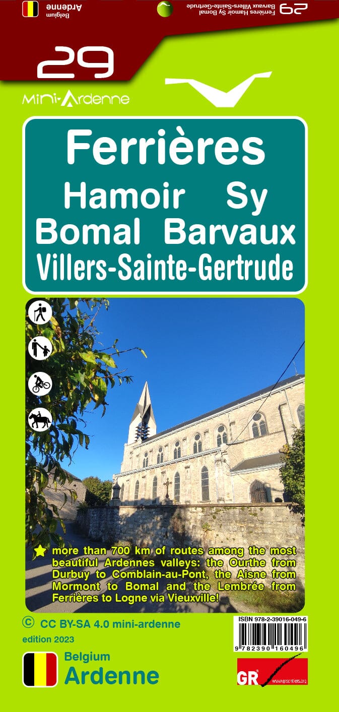 Carte de randonnée n° 29 - Ferrières, Hamoir, Sy, Barvaux | Mini Planet carte pliée Mini Planet 