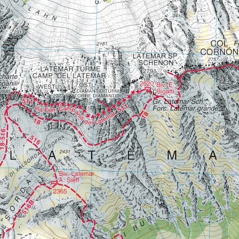 Carte de randonnée n° 29 - Schlern, Rosengarten et Latemar (Italie) | Tabacco carte de randonnée Tabacco