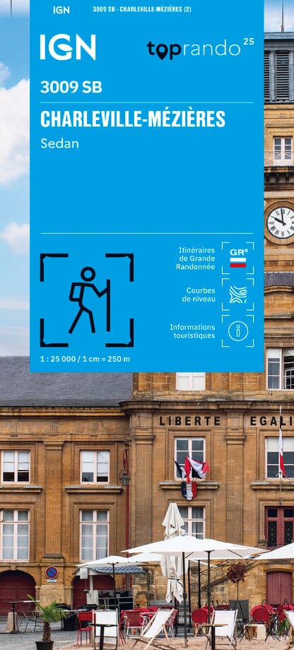 Carte de randonnée n° 3009 - Charleville-Mézières, Sedan | IGN - Série Bleue carte de randonnée IGN 