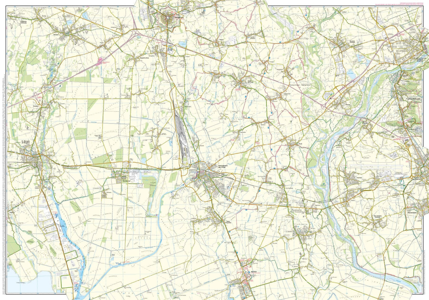 Carte de randonnée n° 301 - Laguna di Grado, Aquileia, Palmanova (Frioul-Vénétie Julienne, Italie) | Tabacco carte de randonnée Tabacco