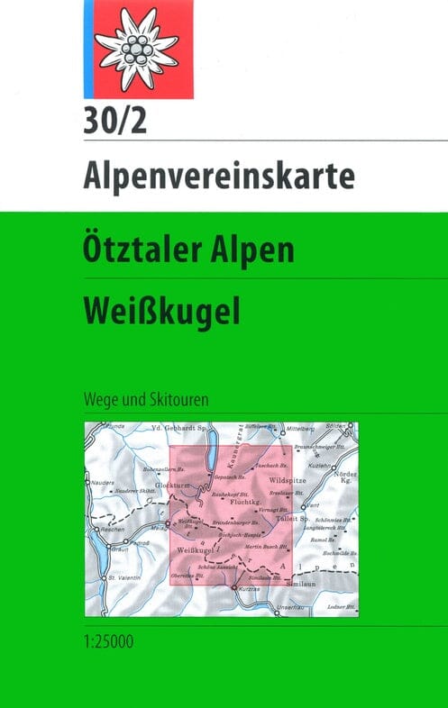 Carte de randonnée n° 30/2 - Ötztaler Alpen Weisskugel (Alpes autrichiennes) | Alpenverein carte de randonnée Alpenverein