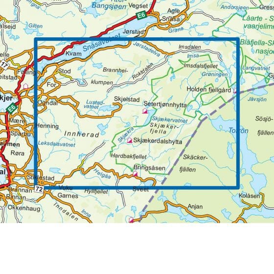 Carte de randonnée n° 3049 - Skjakerfjella (Norvège) | Nordeca - série 3000 carte de randonnée Nordeca