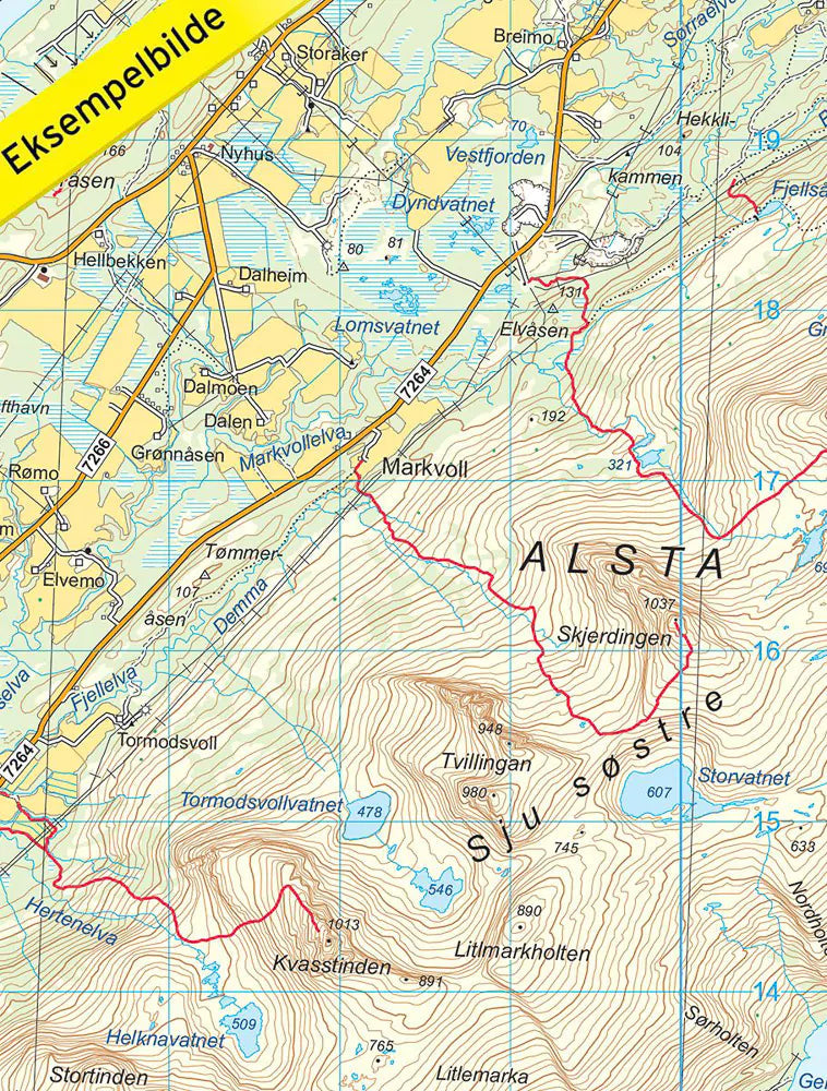 Carte de randonnée n° 3050 - Lierne (Norvège) | Nordeca - série 3000 carte de randonnée Nordeca