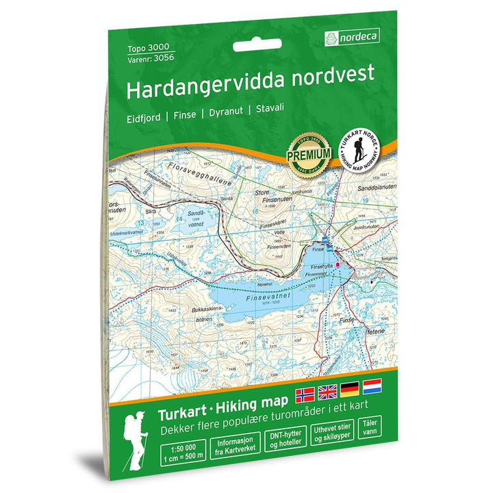 Carte de randonnée n° 3056 - Hardangervidda nord-ouest (Norvège) | Nordeca - série 3000 carte de randonnée Nordeca