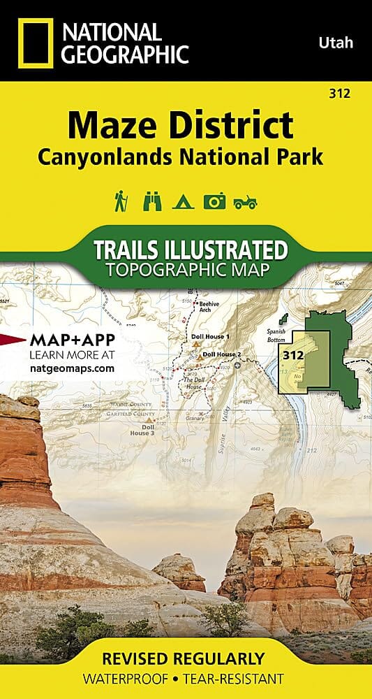 Carte de randonnée n° 312 - Maze District (Parc National de Canyonlands, Utah) | National Geographic carte de randonnée National Geographic 