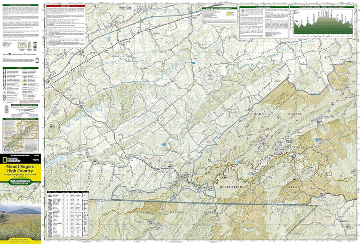Carte de randonnée n° 318 - Mount Rogers High Country (Californie) | National Geographic carte de randonnée National Geographic 