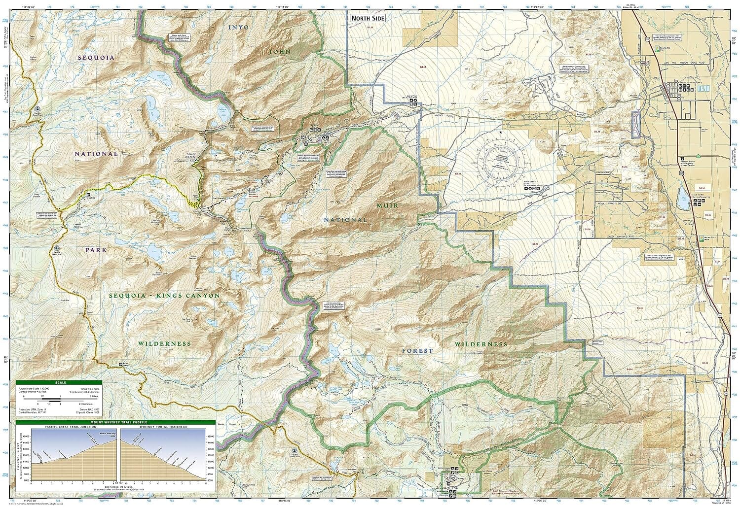Carte de randonnée n° 322 - Mont Whitney (Californie) | National Geographic carte de randonnée National Geographic 