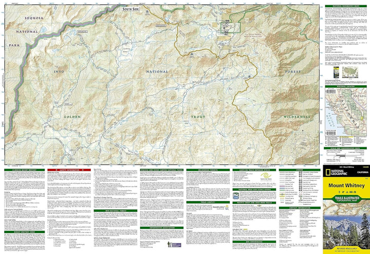 Carte de randonnée n° 322 - Mont Whitney (Californie) | National Geographic carte de randonnée National Geographic 