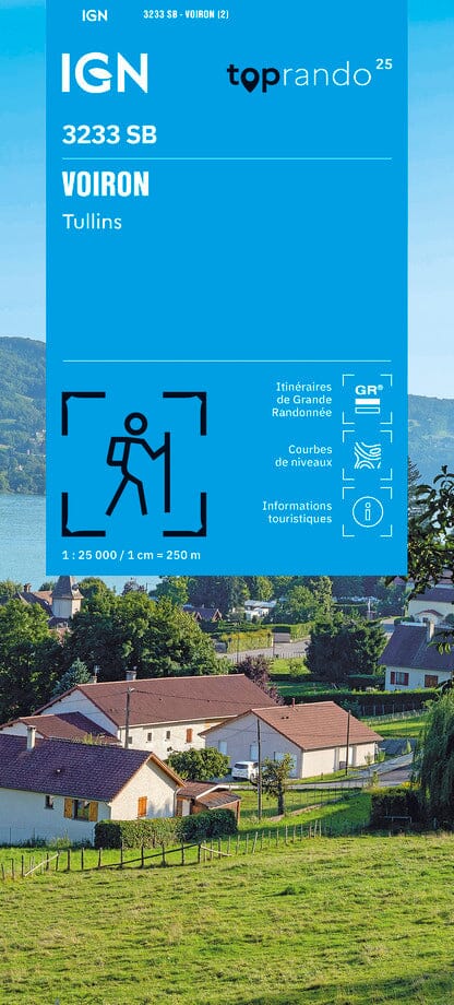 Carte de randonnée n° 3233 - Voiron, Tullins | IGN - Série Bleue carte de randonnée IGN