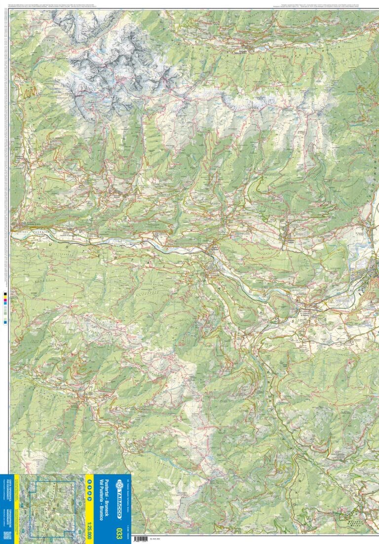 Carte de randonnée n° 33 - Val Pusteria et Brunico (Italie) | Tabacco carte de randonnée Tabacco