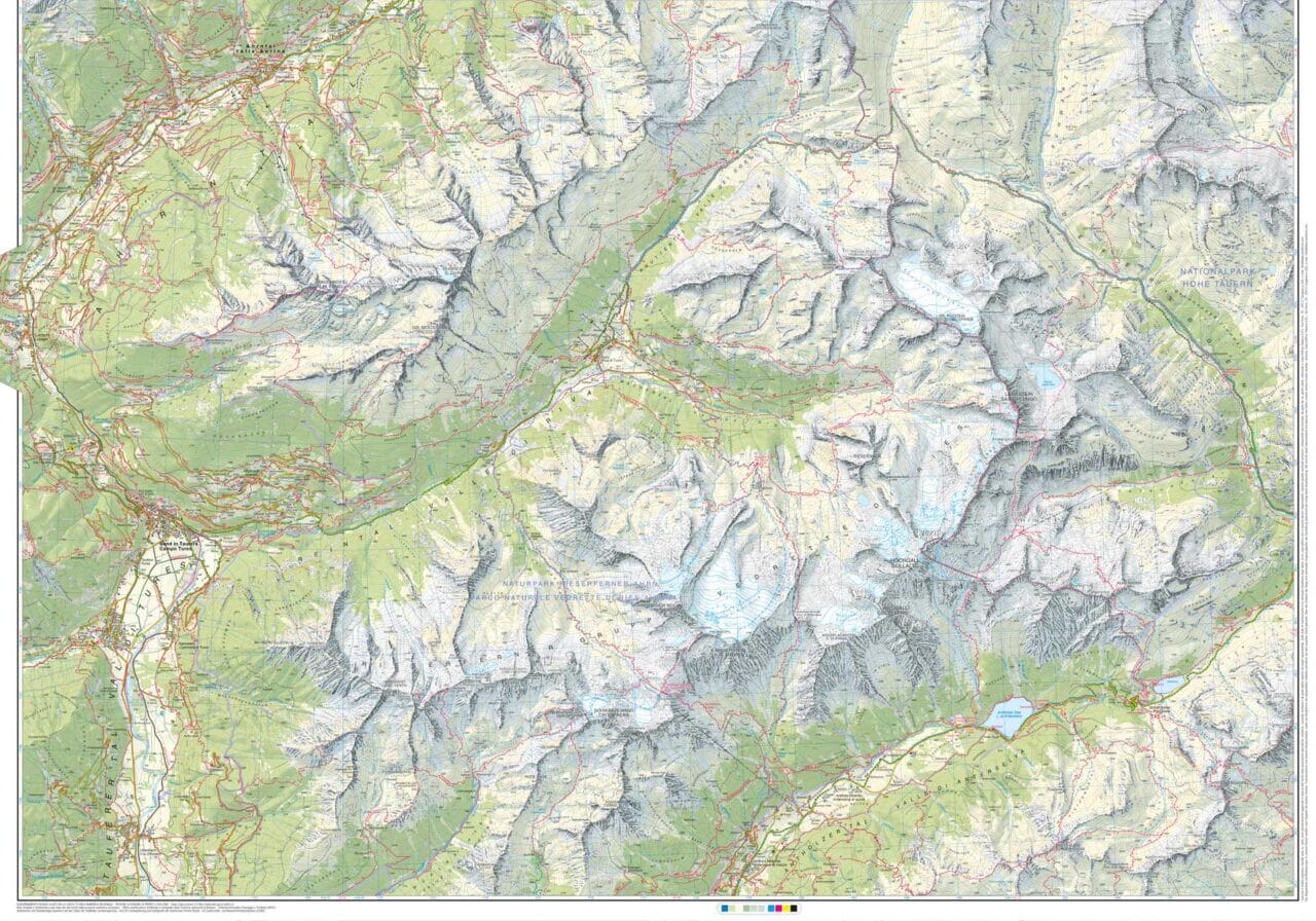 Carte de randonnée n° 35 - Vallée Aurina et parc naturel Vedrette di Ries (Italie) | Tabacco carte de randonnée Tabacco