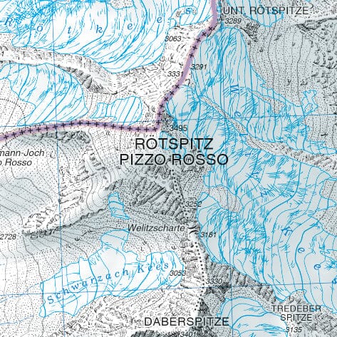 Carte de randonnée n° 35 - Vallée Aurina et parc naturel Vedrette di Ries (Italie) | Tabacco carte de randonnée Tabacco