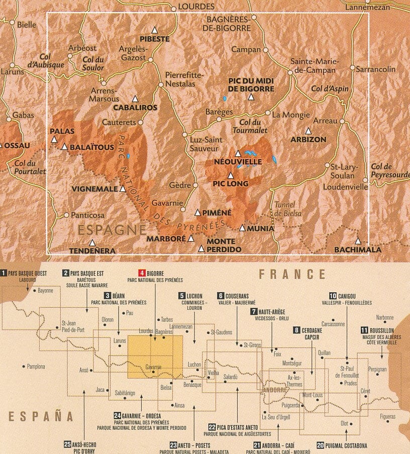 Carte de randonnée n° 4 - Bigorre (Pyrénées) | Rando Editions carte de randonnée Rando Editions