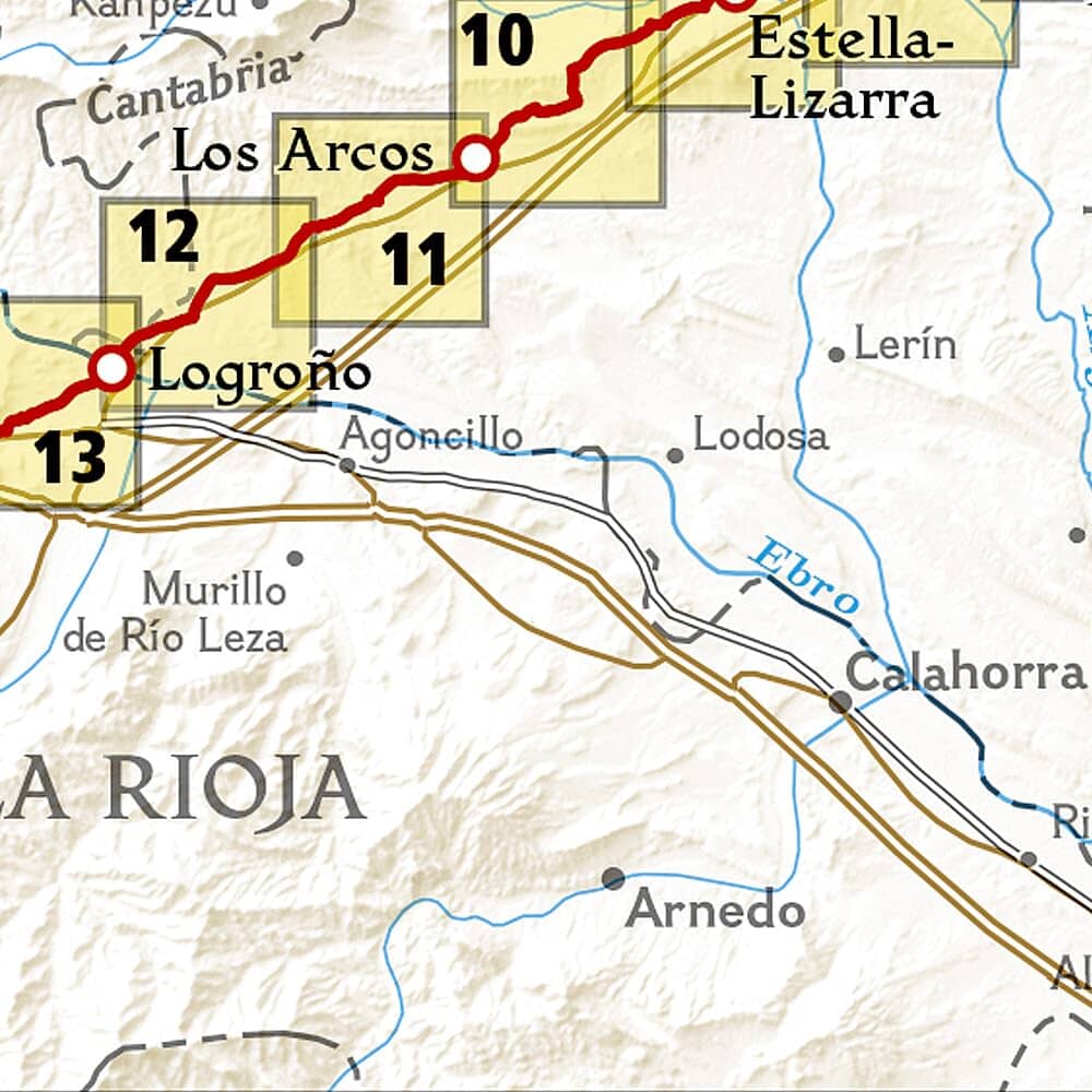 Carte de randonnée n° 4002 - Camino de Santiago 1 : Saint-Jean-Pied-de-Port à Santo Domingo de la Calzad | National Geographic carte de randonnée National Geographic