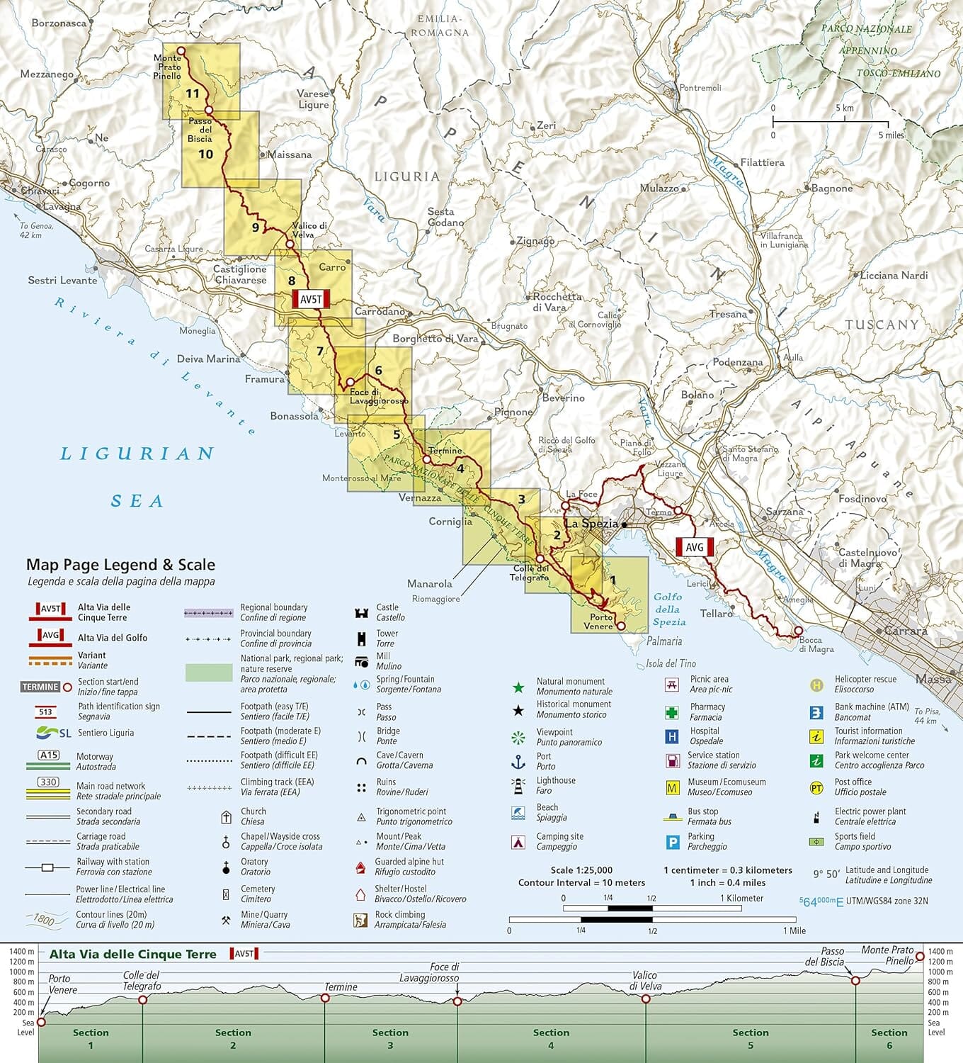 Carte de randonnée n° 4006 - Cinque Terre (Italie) | National Geographic carte de randonnée National Geographic