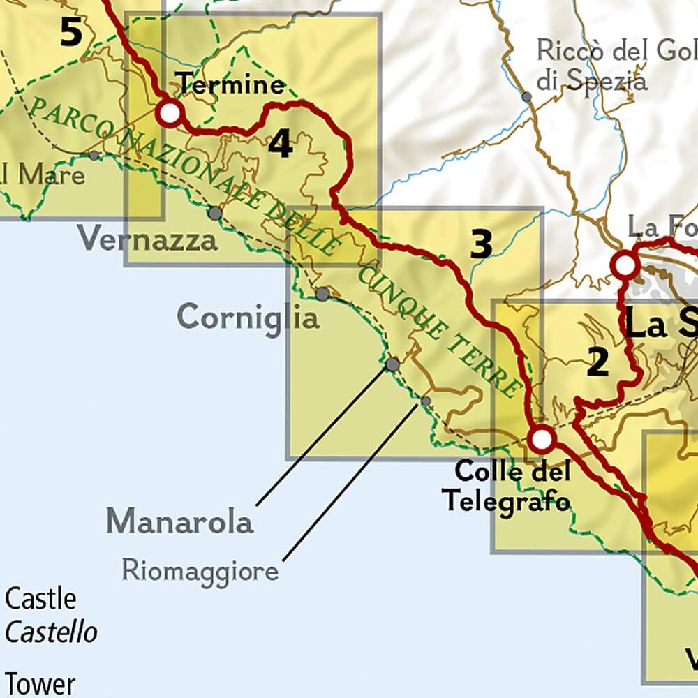 Carte de randonnée n° 4006 - Cinque Terre (Italie) | National Geographic carte de randonnée National Geographic