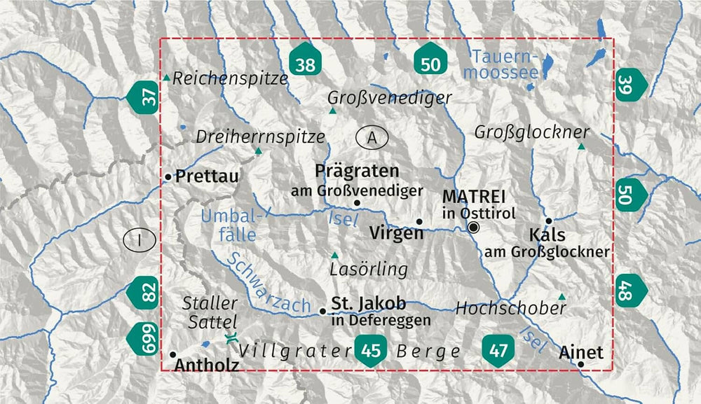 Carte de randonnée n° 46 - Matrei in Osttirol, Kals am Großglockner (Tyrol, Autriche) | Kompass carte pliée Kompass 