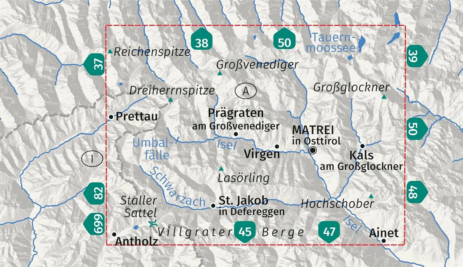 Carte de randonnée n° 46 - Matrei in Osttirol, Kals am Großglockner (Tyrol, Autriche) | Kompass carte de randonnée Kompass