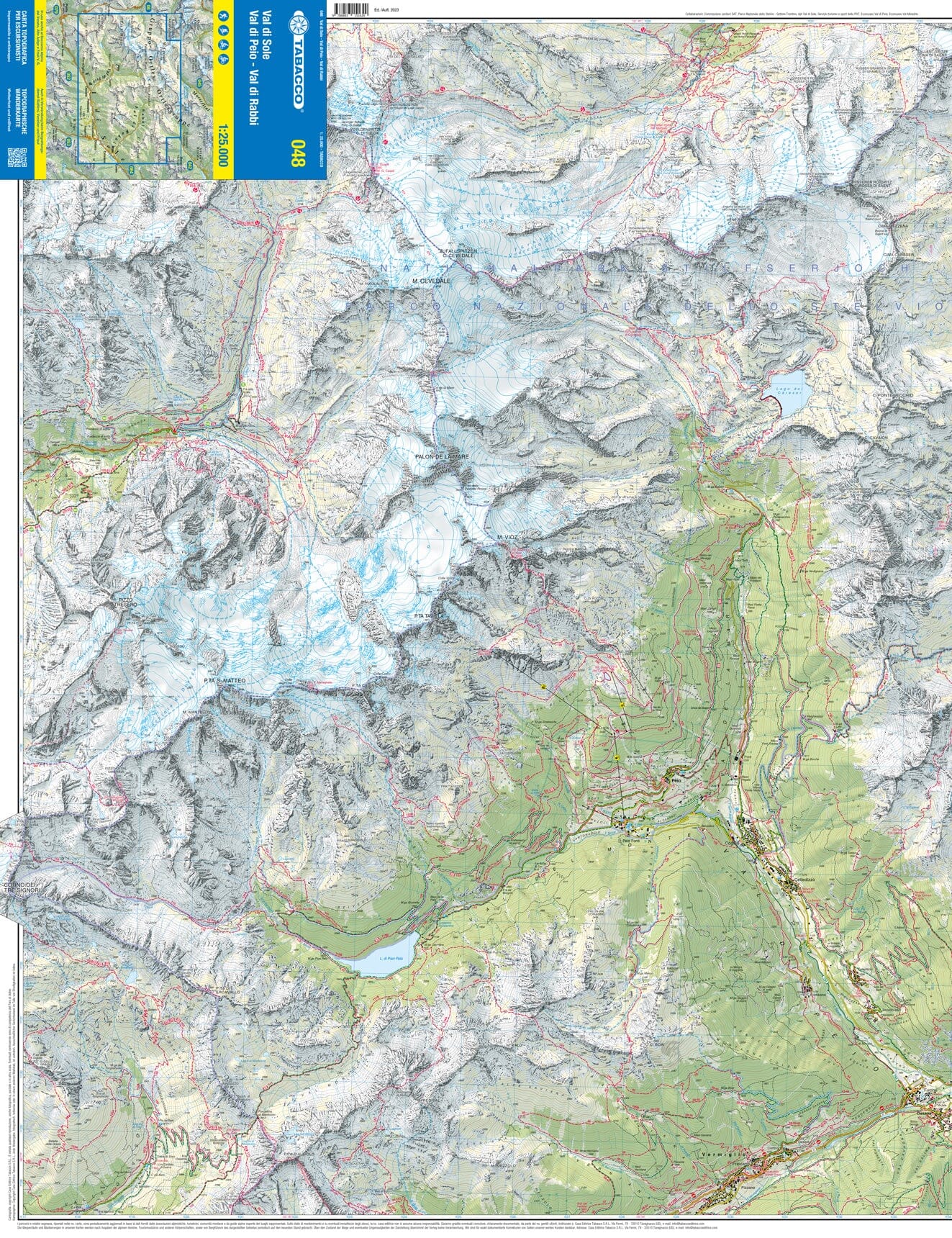 Carte de randonnée n° 48 - Vallées de Peio, Rabbi & Sole (Italie) | Tabacco carte de randonnée Tabacco