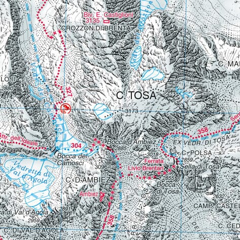 Carte de randonnée n° 53 - Dolomites de Brenta (Dolomites) | Tabacco carte de randonnée Tabacco